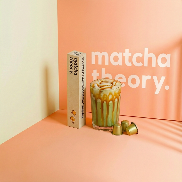 10 Ceremonial Grade Salted Caramel Matcha Capsules – Nespresso® Compatible